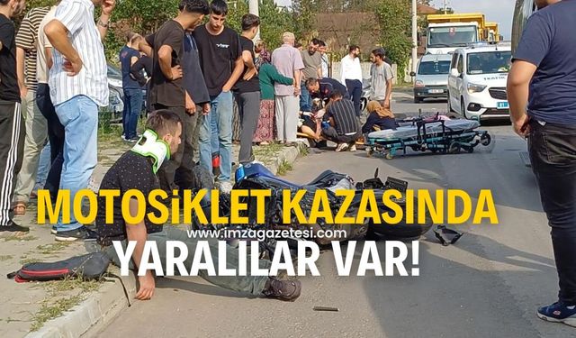 İki motosikletin çarpıştığı kazada yaralılar var!