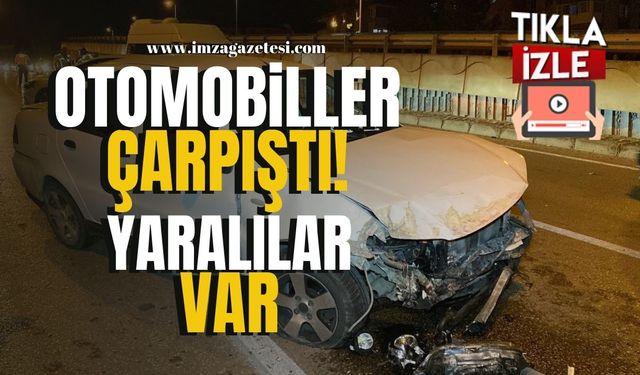 İki otomobil çarpıştı! Yaralılar var!