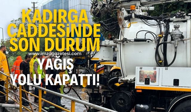 Kadırga Caddesi'nde Son Durum: Yoğun Yağış Nedeniyle Yol Kapandı