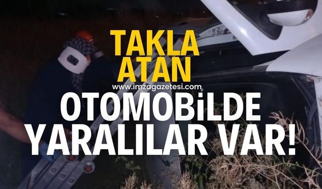 Kontrolden çıkan otomobil takla attı! Yaralılar var