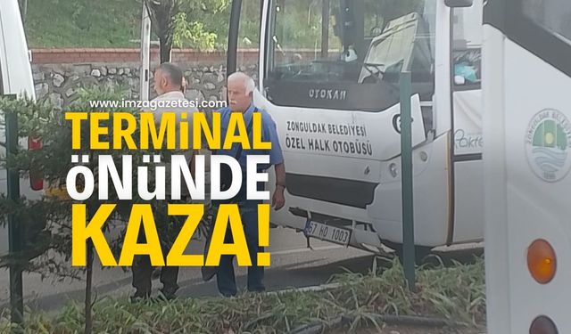 Terminal Önünde Kaza! Zonguldak’ta Trafik Aksadı