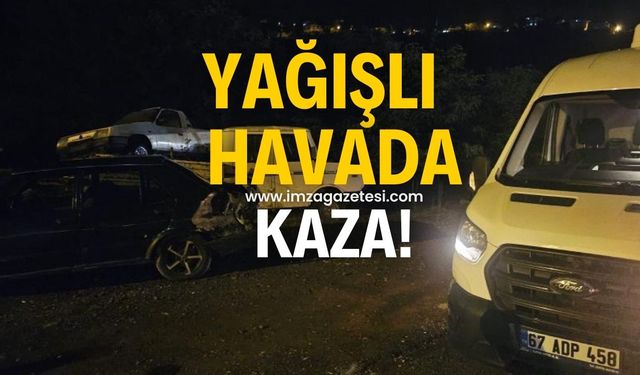 Yağışlı hava kaza getirdi! 2 kişi yaralandı