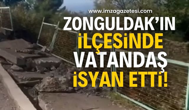 Zonguldak Kozlu'da Vatandaşlar Kırık Kaldırımlar İçin İsyan Etti