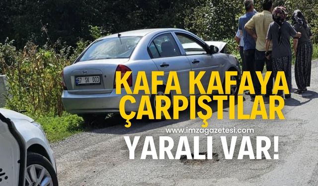 Zonguldak'ın Alaplı ilçesinde feci kaza! Kafa kafaya çarpıştılar!