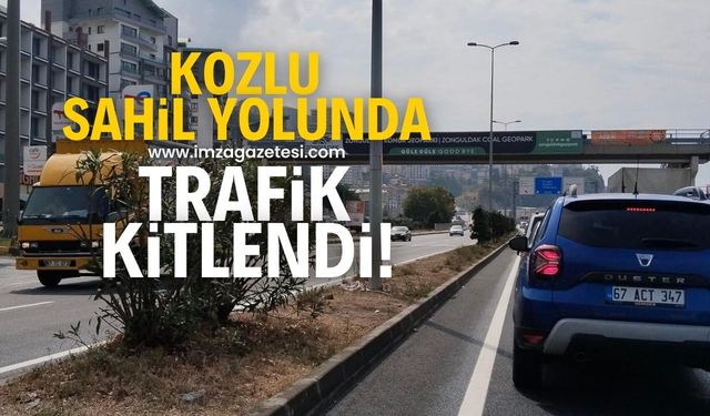 Zonguldak'ın Kozlu ilçesinde sahil yolu üzerinde trafik kilitlendi! Vatandaş isyan etti