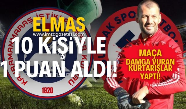 Zonguldakspor, Kahramanmaraş İstikalspor deplasmanından 10 kişiyle 1 puan aldı! Umut Kaya maça damgasını vurdu