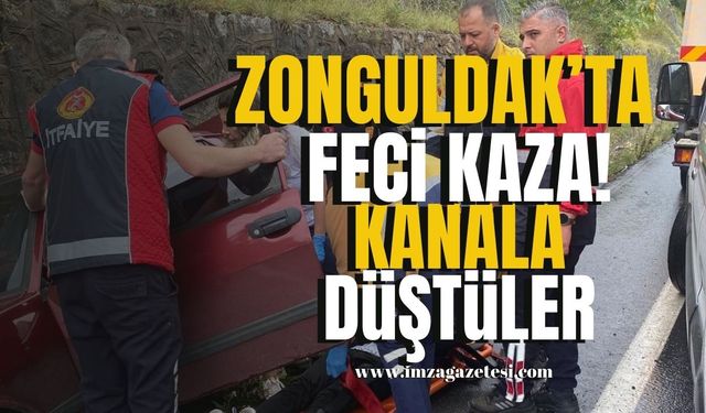 Zonguldak’ta Feci Kaza! İki Kişi Kanala Düştü!