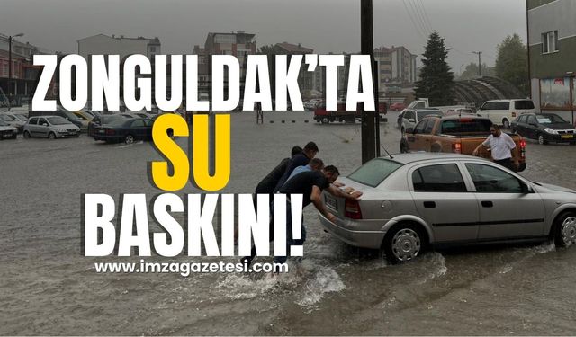 Zonguldak'ta Kuvvetli Sağanak Yağış Galericiler Sitesini Su Bastı!