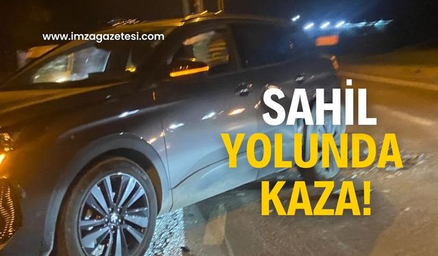 Sahil yolunda kaza!