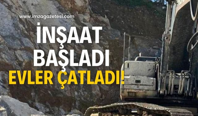 Neler oluyor? İnşaat başladı evler çatladı