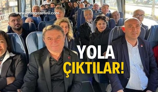 Mitinge destek için yola çıktılar !