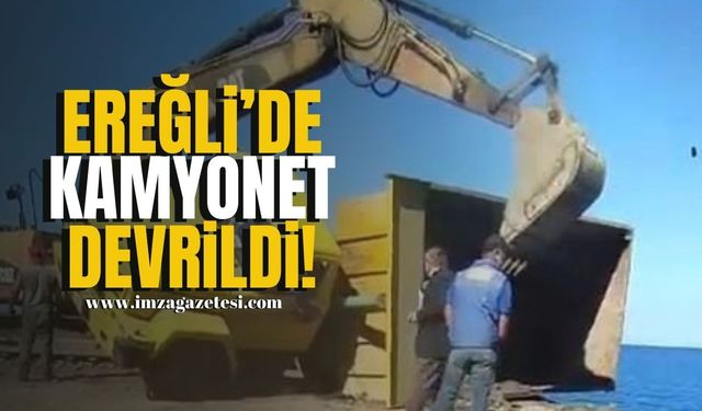 Ereğli'de Kamyonet Devrildi!