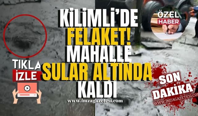 Kilimli’de Felaket! Mazgallar Tıkandı, Mahalle Sular Altında Kaldı!