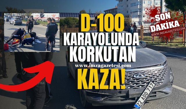 D-100 Karayolunda korkutucu kaza! 14 yaşındaki çocuğa otomobil çarptı...