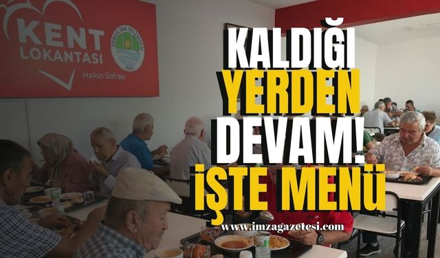 Kent Lokantası’nın haftalık menüsü…