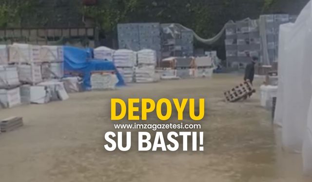 Zonguldak'ın Kozlu ilçesinde depoyu su bastı!