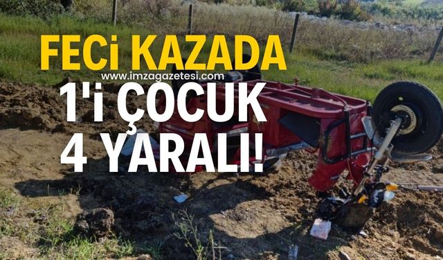 Zonguldak'ta feci kazada 1'i çocuk 4 kişi yaralandı!