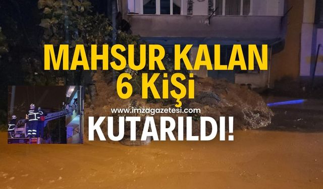 Zonguldak'ta mahsur kalan 6 kişi kurtarıldı!