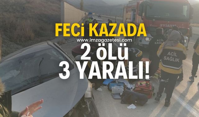 Feci kazada 2 ölü 3 ağır yaralı!