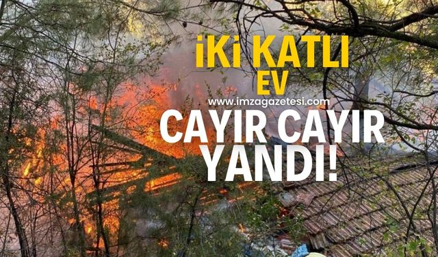 İki katlı ev yangında küle döndü!