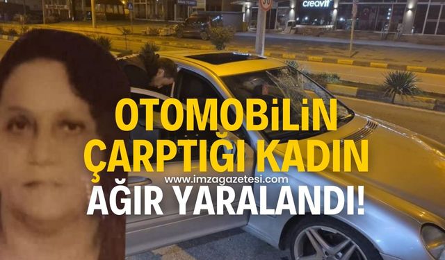 Karşıdan karşıya geçmeye çalışan kadına otomobil çarptı! O anlar güvenlik kamerasına yansıdı