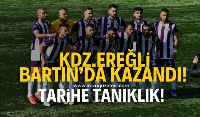 Kdz.Ereğli Belediyespor; Bartın’da kazandı! Eflatun-Beyazlılar tarih yazıyor