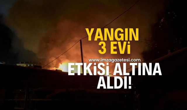 Yangın 3 evi etkisi altına aldı!