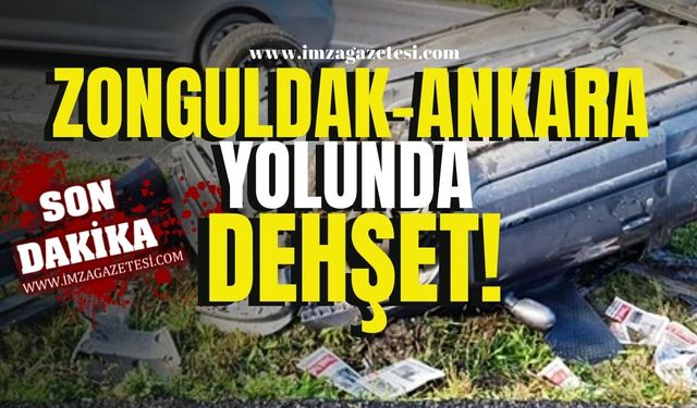 Zonguldak-Ankara yolunda dehşet! Takla attı!