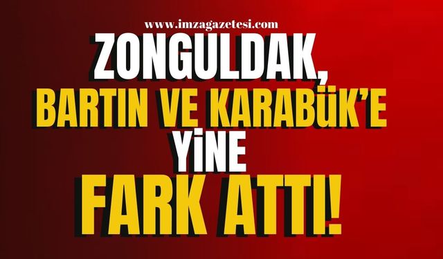 Zonguldak, Karabük ve Bartın'a fark attı! Yine zirvede! | Zonguldak Haber