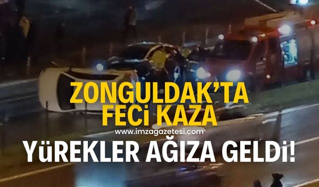 Zonguldak'ın Kdz.Ereğli ilçesinde yürekleri ağıza getiren kaza!