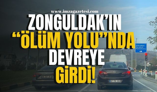 Zonguldak'ın "ölüm yolu"nda ışıklar devreye girdi!