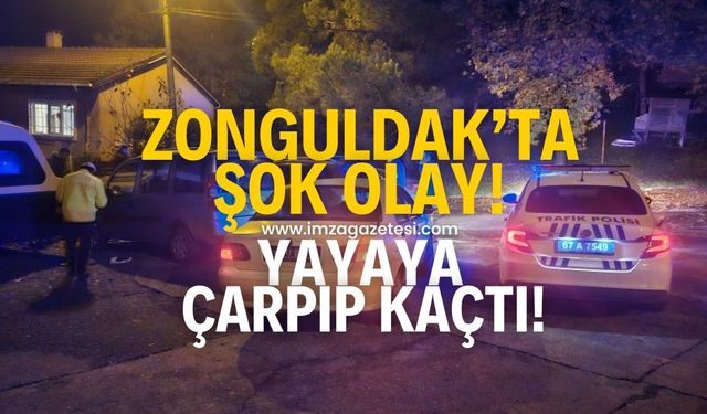 Zonguldak'ta şok olay! Yayaya çarpıp kaçtı