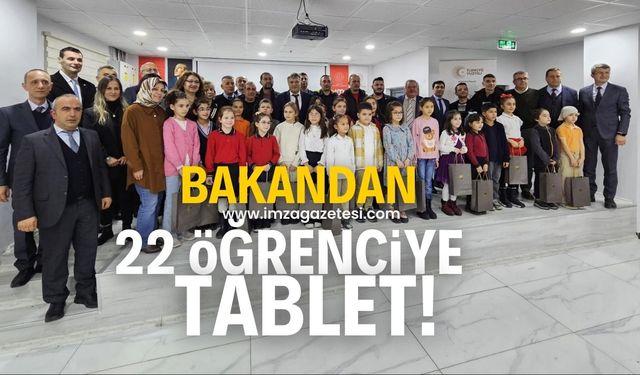 Adalet bakanından 22 öğrenciye tablet!