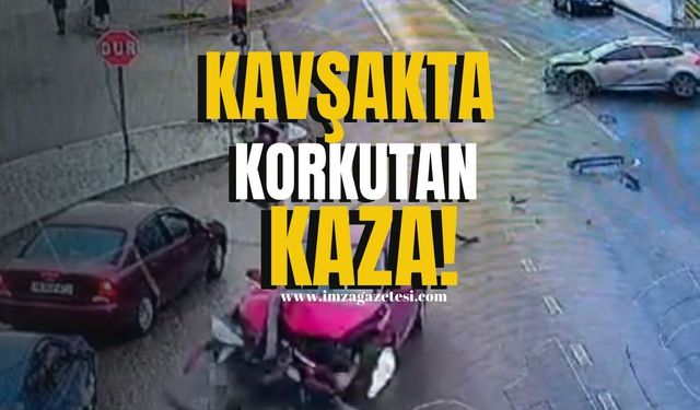 Kurallara Uyulmayan Kavşakta Kaza...1 Yaralı!