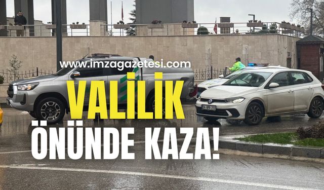 Valilik önünde kaza! Ekipler orada