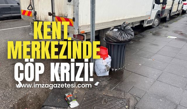 Kent merkezinde çöp rezaleti!