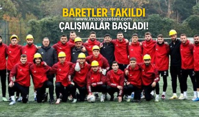 İşçi Milli Takımı Zonguldakspor, baretleri taktı çalışmalara devam etti