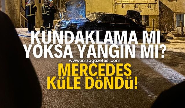 Kozlu'da şüpheli yangın! Otomobil küle döndü