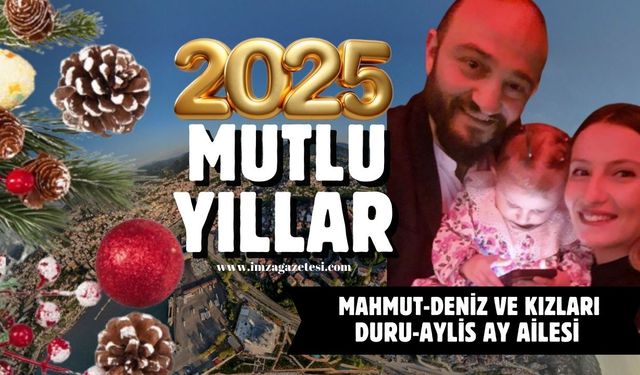 Mahmut-Deniz ve kızları Duru-Aylis Ay ailesi yeni yıl mesajı...