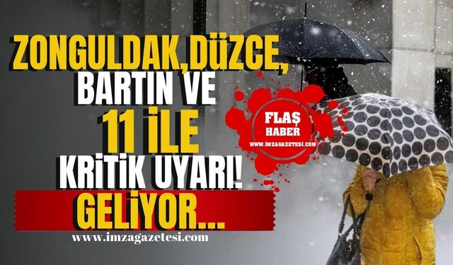 Meteorolojiden Zonguldak, Düzce, Bartın ve 11 il için kritik uyarı! Kar ve yağmur geliyor! | Hava Durumu Haberleri