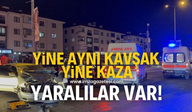 Yine aynı kavşak yine aynı kaza! Yaralılar var