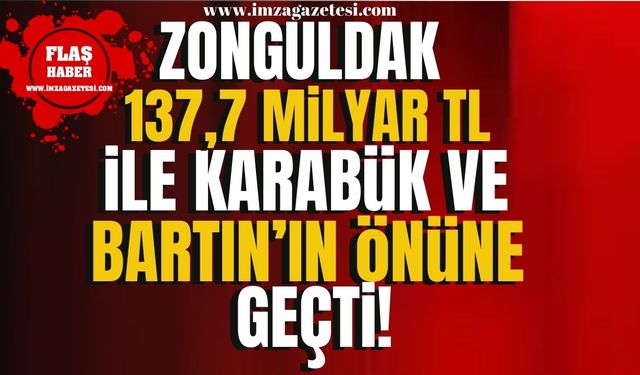 Zonguldak 137,7 Milyar TL ile Karabük ve Bartın'ın önüne geçti! | Zonguldak Haber