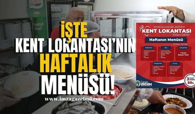 Zonguldak Belediyesi Kent Lokantası’nın Haftalık Menüsü Açıklandı! | Zonguldak Haber