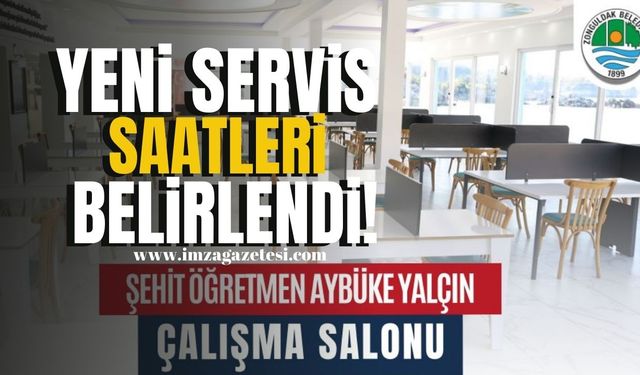 Zonguldak Belediyesi'nden Şehit Öğretmen Aybüke Yalçın Çalışma Salonu’nda Yeni Servis Saatleri |Zonguldak Haber