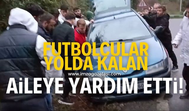 Zonguldak Ereğli Spor futbolcularından anlamlı hareket! Kaza yapan sürücünün aracını kurtardılar