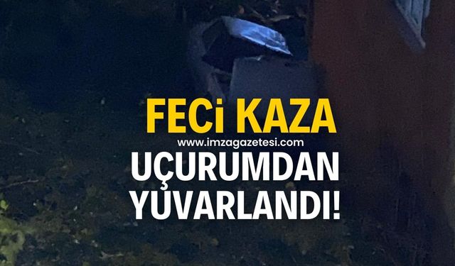 Zonguldak'ta feci kaza! Uçurumdan yuvarlandı