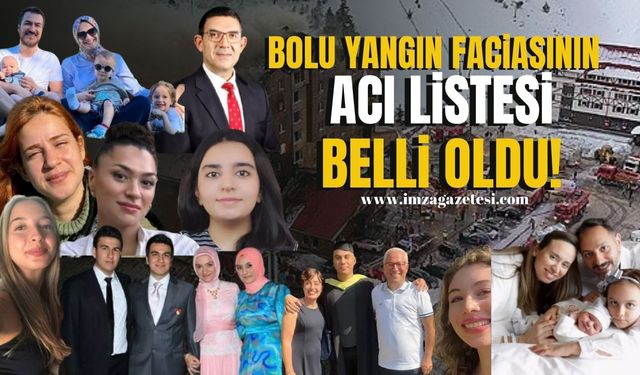 Bolu yangın faciasında vefat edenlerin isimleri!