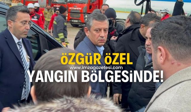 CHP Özgür Özel, Kartalkaya'da yangın bölgesine geldi