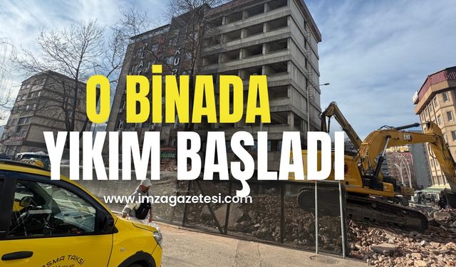 O binada yıkım başladı!