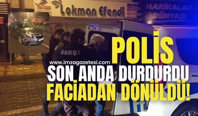 Alkollü Sürücü Faciayı Kıl Payı Atlattı, Polis Aracın Üstüne Atladı!